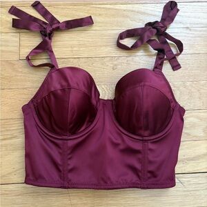 Elegant Burgundy Women's Bustier Top